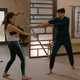 Mary Mouser and Ralph Macchio